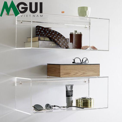 gia công mica theo yêu cầu Kệ treo tường bằng nhựa mica trong