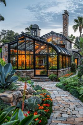 mái lợp lấy sáng polycarbonate Mẫu mái lợp sân vườn bằng tấm polycarbonate