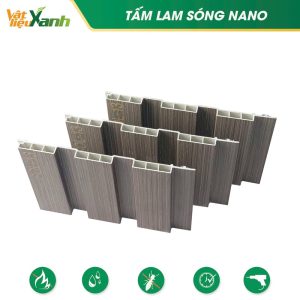 Tam op lam song nano van go loai 3 song SOL 13 Tấm ốp lam sóng nano vân gỗ loại 3 sóng SOL 13