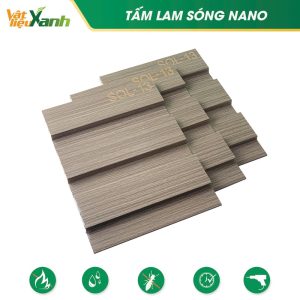 Tam op lam song van go 3 song op tuong tran SOL 13 Tấm ốp lam sóng vân gỗ 3 sóng ốp tường, trần SOL 13