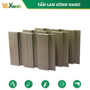 Tam op lam song van go loai 3 song SOL 13 Tấm ốp lam sóng vân gỗ loại 3 sóng SOL 13