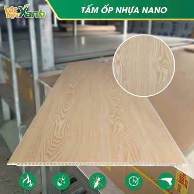 tấm ốp nano vân gỗ mã SOL 26 Tấm nhựa nano vân gỗ ốp tường, trần mã SOL 26