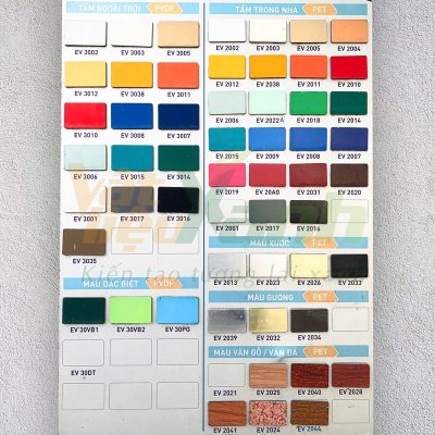 bảng màu tấm ốp alu mới nhất