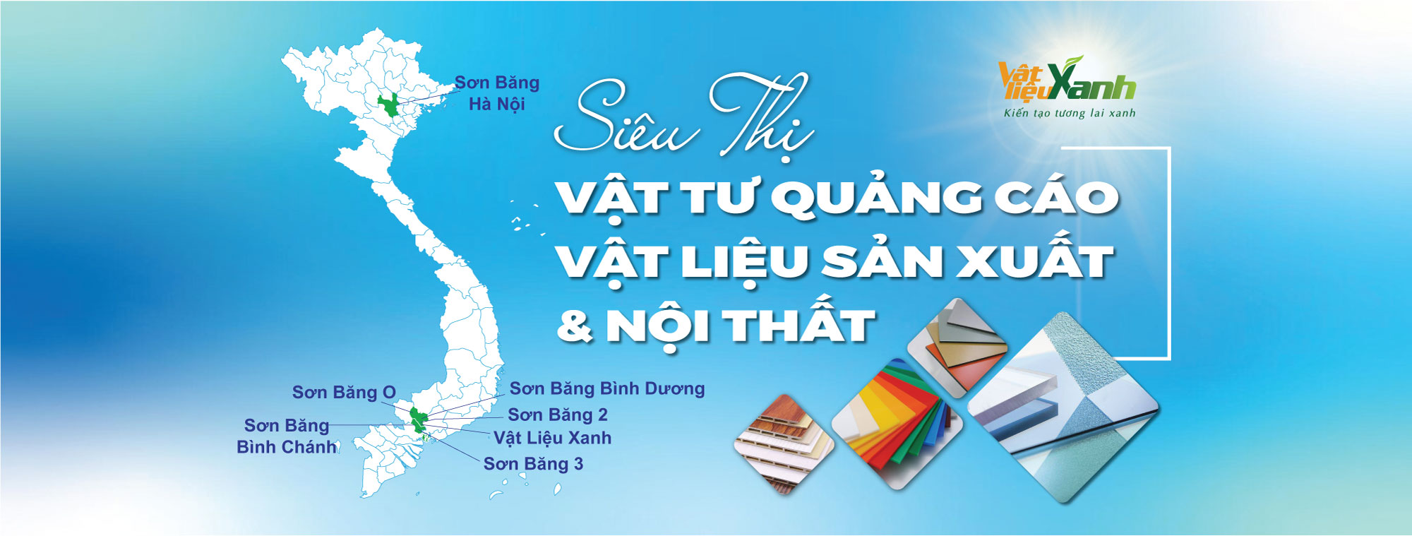 Vị trí và danh sách cửa hàng sơn băng - Vật liệu xanh
