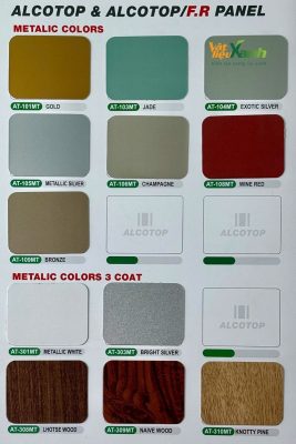 bảng màu aluminium chống cháy fr bảng màu tấm aluminium chống cháy fr