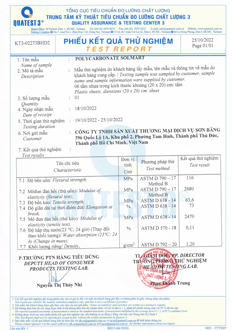 Chứng nhận Tiêu chuẩn Đo lường Chất lượng Poly Solmart của công ty Sơn Băng Chứng nhận Tiêu chuẩn Đo lường Chất lượng Poly Solmart của công ty Sơn Băng