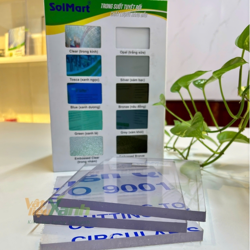 bảng màu tấm polycarbonate đặc Solmart của Sơn Băng bảng màu tấm polycarbonate đặc Solmart của Sơn Băng
