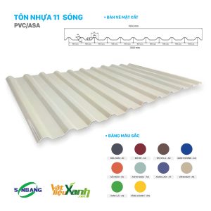 tôn nhựa PVC 11 sóng